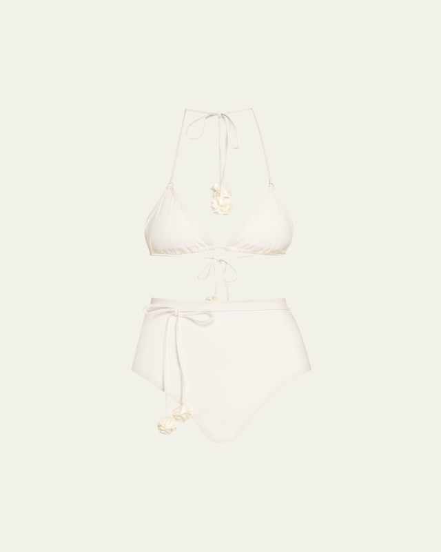 Everley Flower Trim Two-Piece Swimsuit